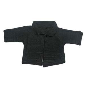 Armand & Alba Black M Knit Cropped Cardigan Shrug Dolman Sleeve Minimalist Goth